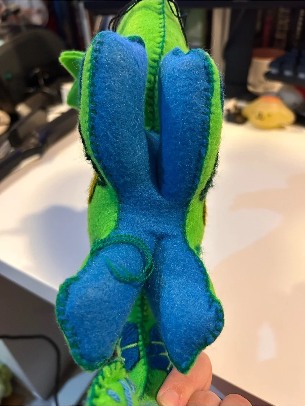 Handmade And Embroidered Green Chameleon Plush Toy New